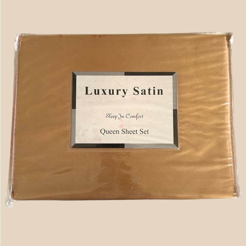 Gold Satin Bedding Sheets Set